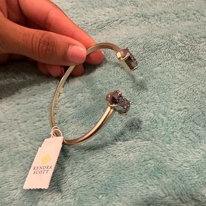 Elton Gold Cuff Bracelet in Iridescent Drusy